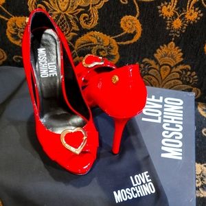 Love Moschino Red Peep Toe Pump